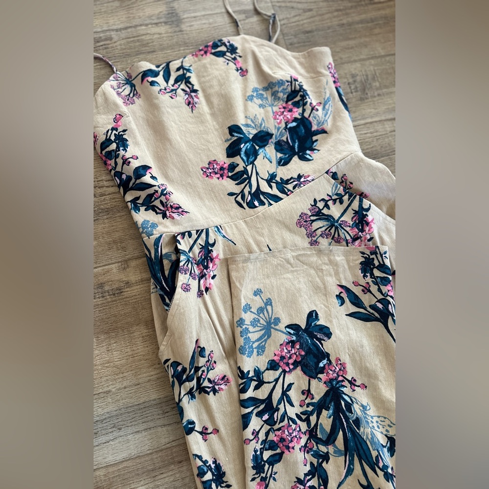 LEITH Cropped Linen Floral Jumpsuit | S - Picture 11 of 14
